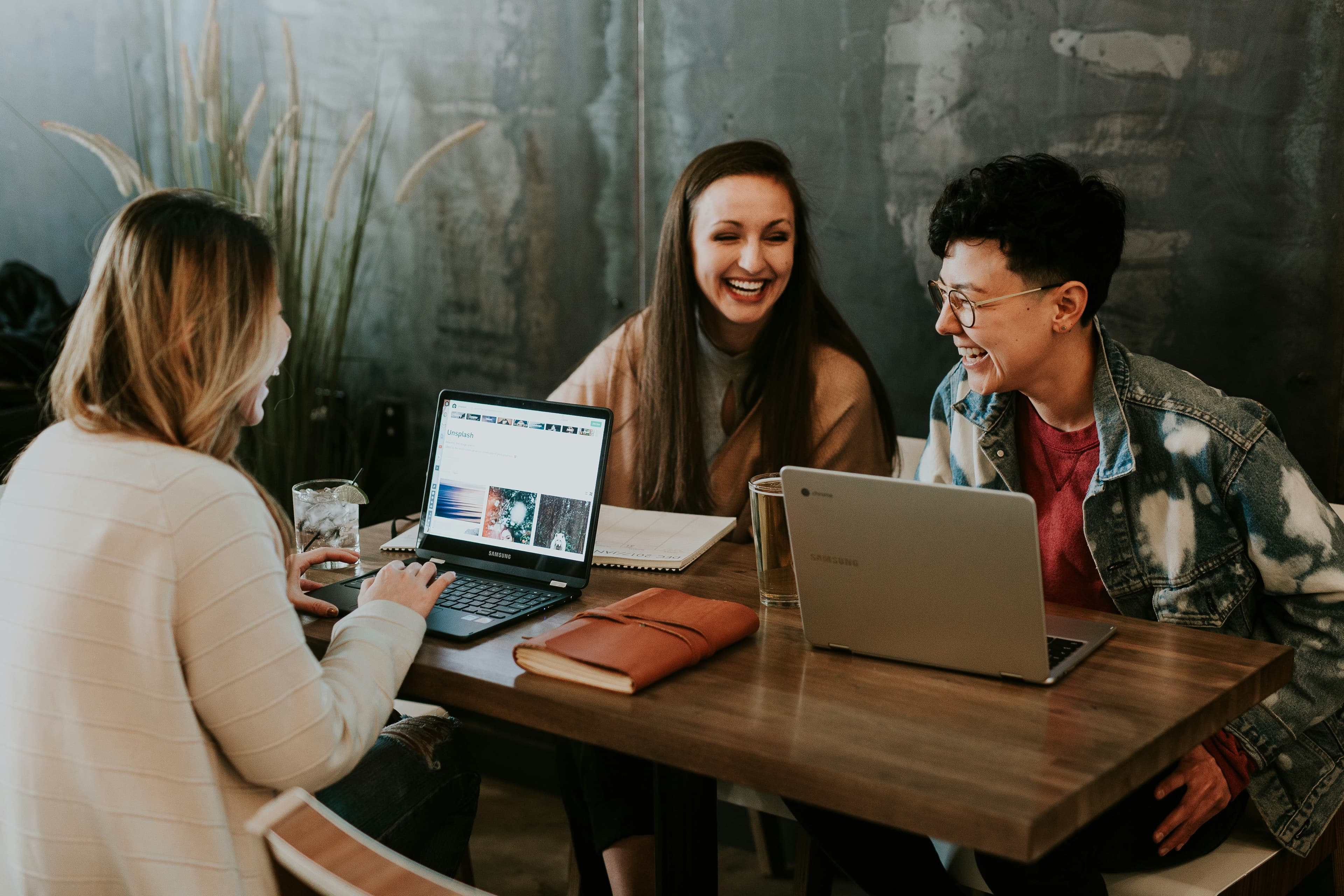 Product designers collaborating around a table
